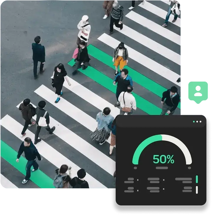 People on a pedestrian crosswalk